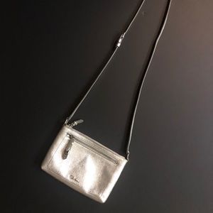Cole Haan Crossbody in silver see measurements